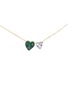 首图 - 点击放大 - LC COLLECTION JEWELLERY - Double Heart 14K Gold Diamond Emerald Necklace