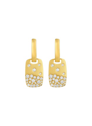 细节 - 点击放大 - LC COLLECTION JEWELLERY - Textured 18K Gold Diamond Drop Hoop Earrings