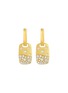 细节 - 点击放大 - LC COLLECTION JEWELLERY - Textured 18K Gold Diamond Drop Hoop Earrings