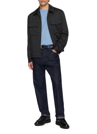 模特儿示范图 - 点击放大 - PIACENZA 1733 - Crewneck Silk Cashmere Sweater