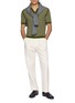 模特儿示范图 - 点击放大 - PIACENZA 1733 - Sailor Ribbed Knit Sailor Polo Shirt