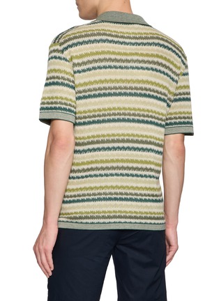 背面 - 点击放大 - PIACENZA 1733 - Striped Silk Linen Polo Shirt