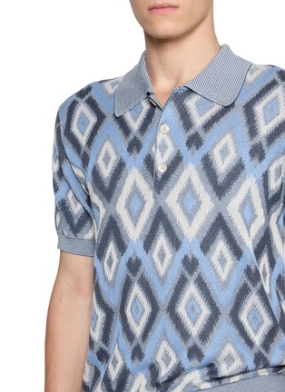  - PIACENZA 1733 - Argyle Knit Silk Cotton Polo Shirt