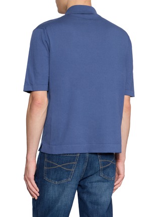 背面 - 点击放大 - PIACENZA 1733 - Short Sleeves Ribbed Cotton Camp Shirt