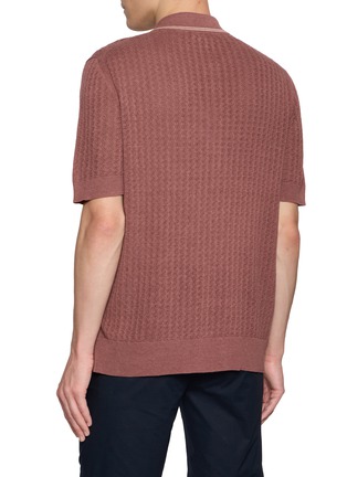 背面 - 点击放大 - PIACENZA 1733 - Contrast Trim Silk Linen Polo Shirt