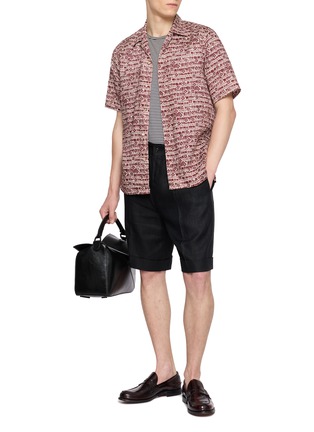 模特儿示范图 - 点击放大 - TOMORROWLAND - Batik Print Open-Collar Short Sleeve Shirt