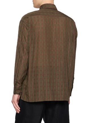 背面 - 点击放大 - TOMORROWLAND - Striped Check Double Pocket Collared Shirt