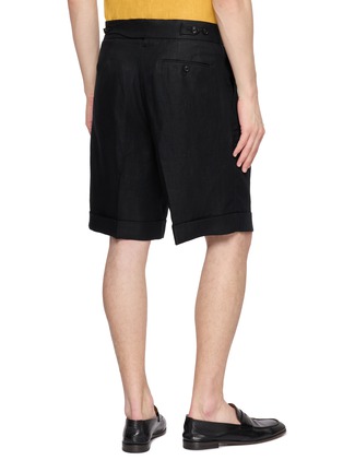 背面 - 点击放大 - TOMORROWLAND - Back Belt Pleated Linen Shorts