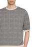  - TOMORROWLAND - Checked Contrast-Rib Half-Sleeve Knit Tee