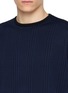  - TOMORROWLAND - Checked Contrast-Rib Half-Sleeve Knit Tee