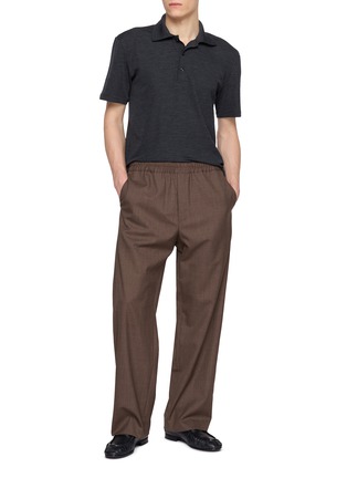 模特儿示范图 - 点击放大 - THE ROW - Wool Silk Polo Shirt