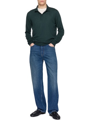 模特儿示范图 - 点击放大 - THE ROW - Spread Collar Cashmere Polo Shirt