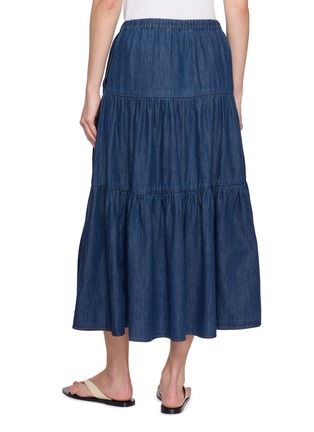背面 - 点击放大 - MO&CO. - Drawstring Waistband Tiered Denim Skirt