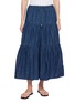 首图 - 点击放大 - MO&CO. - Drawstring Waistband Tiered Denim Skirt