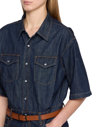  - MO&CO. - Belted Denim Jumpsuit