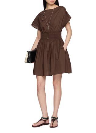 模特儿示范图 - 点击放大 - MATTEAU - Shirred Waist Cotton Mini Dress