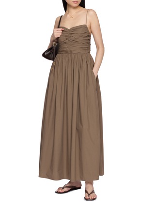 模特儿示范图 - 点击放大 - MATTEAU - Gathered Bodice Cotton Midi Dress