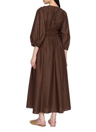 背面 - 点击放大 - MATTEAU - Shirred Plunge Cotton Midi Dress