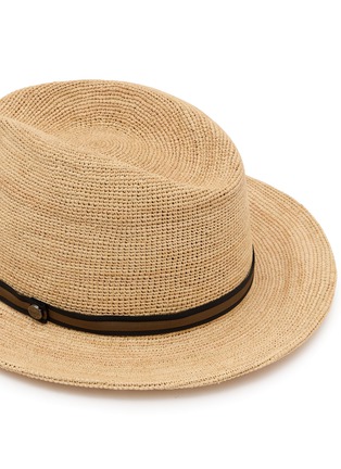 细节 - 点击放大 - BORSALINO - Striped Ribbon Trim Raffia Hat