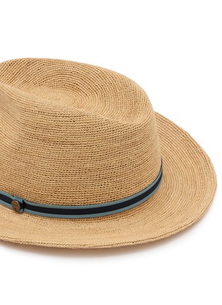 细节 - 点击放大 - BORSALINO - Striped Ribbon Trim Raffia Hat