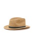 模特儿示范图 - 点击放大 - BORSALINO - Striped Ribbon Trim Raffia Hat