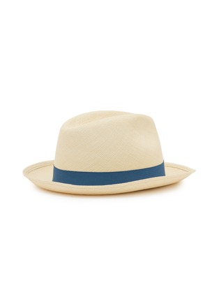 模特儿示范图 - 点击放大 - BORSALINO - Ribbon Trim Woven Straw Hat