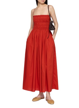 模特儿示范图 - 点击放大 - MATTEAU - Shirred Bodice Cotton Maxi Dress