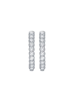 细节 - 点击放大 - LC COLLECTION JEWELLERY - 18K White Gold Diamond Hoop Earrings