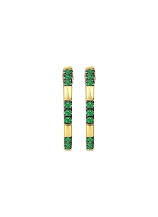 细节 - 点击放大 - LC COLLECTION JEWELLERY - 18K Gold Emerald Hoop Earrings