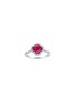 首图 - 点击放大 - LC COLLECTION JEWELLERY - Floral 14K White Gold Diamond Ruby Ring — Size US 7