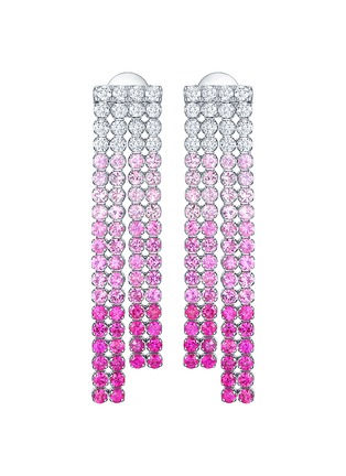 细节 - 点击放大 - LC COLLECTION JEWELLERY - 18K White Gold Diamond Pink Sapphire Drop Earrings