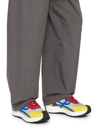 模特儿示范图 - 点击放大 - LOEWE - Pogo Layered Technical Knit and Suede Men's Sneakers