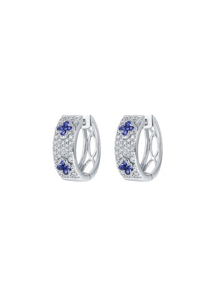 细节 - 点击放大 - LC COLLECTION JEWELLERY - 18K White Gold Diamond Blue Sapphire Earrings