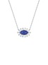 首图 - 点击放大 - LC COLLECTION JEWELLERY - 18K White Gold Taper Cut Diamond Blue Sapphire Necklace