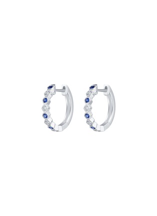 细节 - 点击放大 - LC COLLECTION JEWELLERY - 18K White Gold Diamond Blue Sapphire Earrings