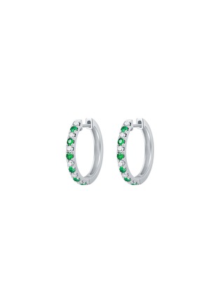 细节 - 点击放大 - LC COLLECTION JEWELLERY - 18K White Gold Diamond Emerald Earrings