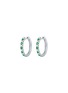 细节 - 点击放大 - LC COLLECTION JEWELLERY - 18K White Gold Diamond Emerald Earrings
