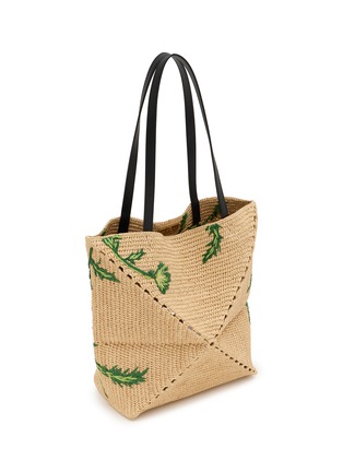 细节 - 点击放大 - LOEWE x PAULA's IBIZA - Puzzle Fold Raffia Leather Tote Bag