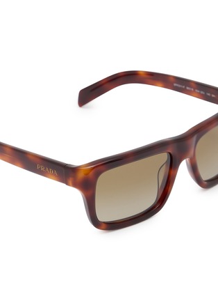 细节 - 点击放大 - PRADA - Tortoise Acetate Rectangle Sunglasses