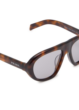细节 - 点击放大 - PRADA - Tortoise Acetate Oval Sunglasses