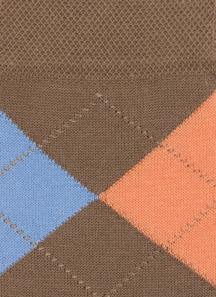 细节 - 点击放大 - FALKE - Checked Mid-Calf Dress Socks