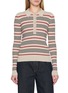 首图 - 点击放大 - THE ELDER STATESMAN - Libeccio Stripe Ribbed Knit Polo Top