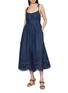 模特儿示范图 - 点击放大 - ZIMMERMANN - Tie Strap Broderie Anglaise Midi Dress
