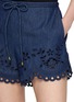  - ZIMMERMANN - Embroidered Cut Out Cotton Shorts