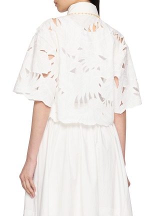 背面 - 点击放大 - ZIMMERMANN - Beaded Collar Embroidered Cut Out Cotton Shirt
