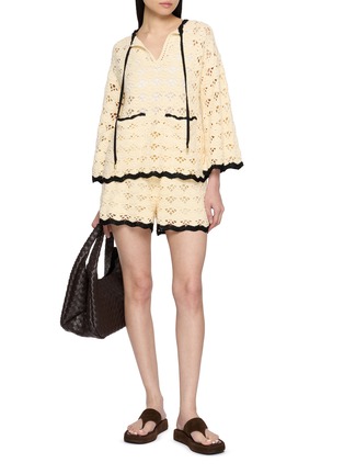 模特儿示范图 - 点击放大 - ZIMMERMANN - Eyelet Cotton Knit Top