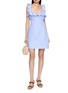 模特儿示范图 - 点击放大 - ZIMMERMANN - Ruffled Open Back Square Neck Mini Dress