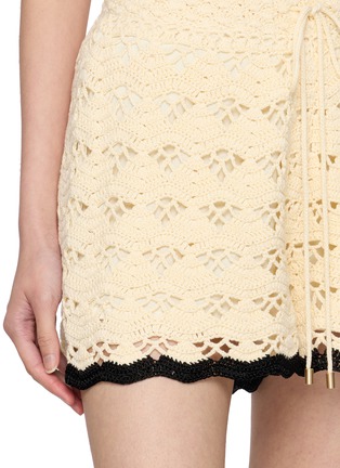  - ZIMMERMANN - Drawstring Eyelet Cotton Knit Shorts