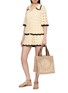 模特儿示范图 - 点击放大 - ZIMMERMANN - Drawstring Eyelet Cotton Knit Shorts
