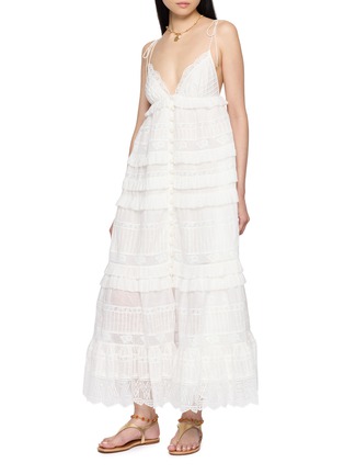 模特儿示范图 - 点击放大 - ZIMMERMANN - Solstice Tiered Cotton Midi Dress